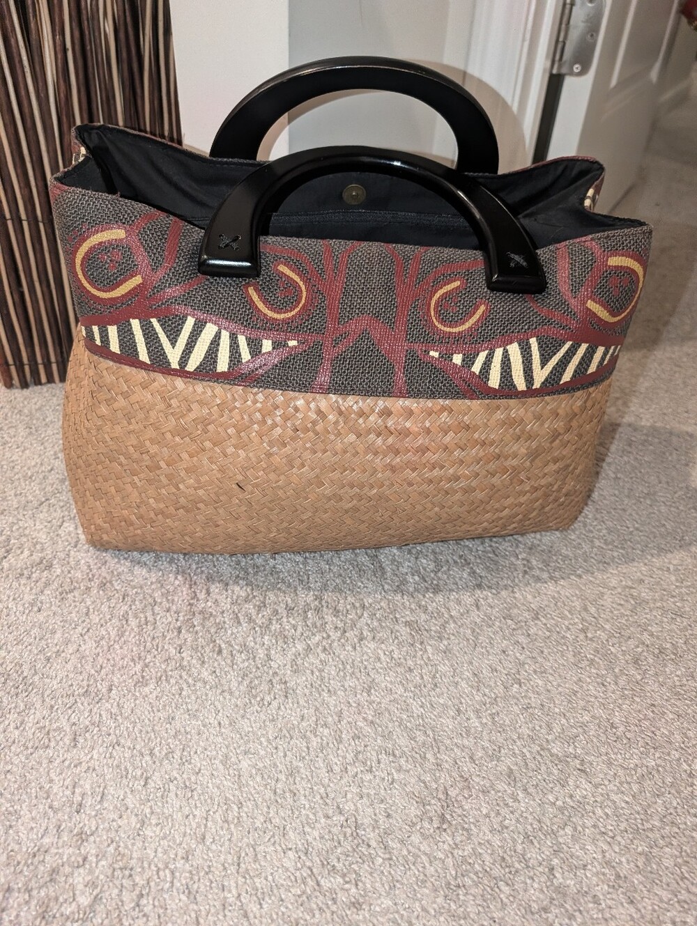 MAGID Natural Woven Straw Handbag